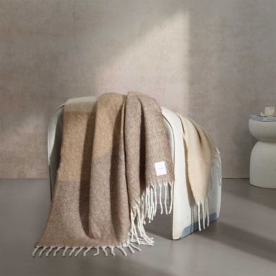 Mohair Ombr&amp;eacute; Yarn Dyed Throw Blanket, 70&amp;quot;L x 50&amp;quot;W