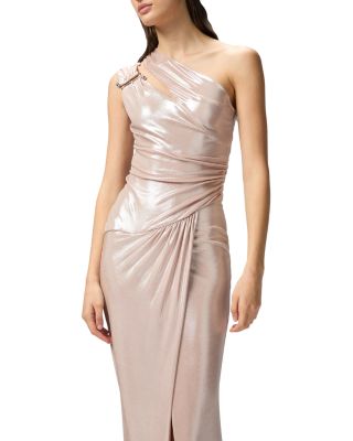 Elegant Laminated One Shoulder Dress