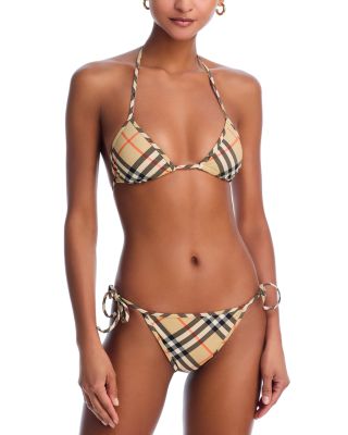 Check Triangle Bikini Top & Tie Bottoms