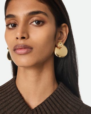 18K Yellow Gold Plated Sterling Silver Large Concave Earrings