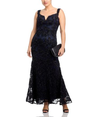 Off-the-Shoulder Embellished Lace Gown - Exclusive