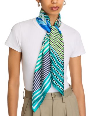 Stripe Vortex Square Silk Scarf