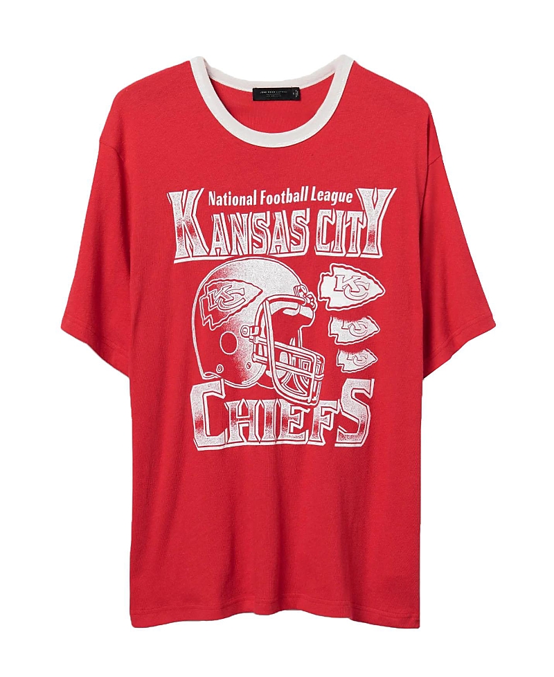 Junk Food Clothing Unisex Nfl Kansas City Chiefs Oversized Ringer Tee In Licorice