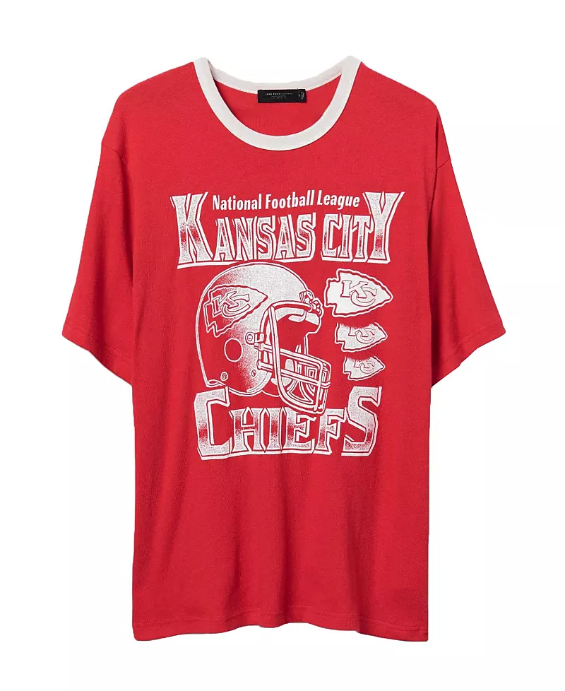 Junk Food Clothing Unisex Nfl Kansas City Chiefs Oversized Ringer Tee