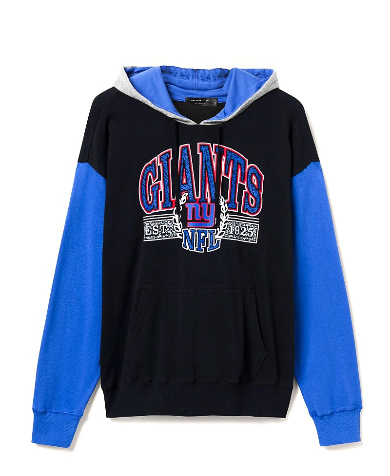 Junk Food Clothing Unisex Nfl New York Giants Tri Color Block Hoodie In Midnight/liberty/heather Grey