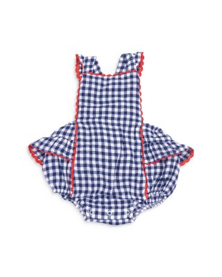Angel Dear - Girls' Gingham Ric Rac Ruffles Sunsuit - Baby