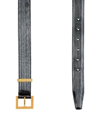 Women's Perfume Belt in Striped Patent Leather