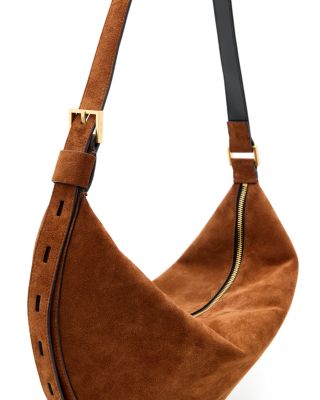Halfmoon Suede Shoulder Bag