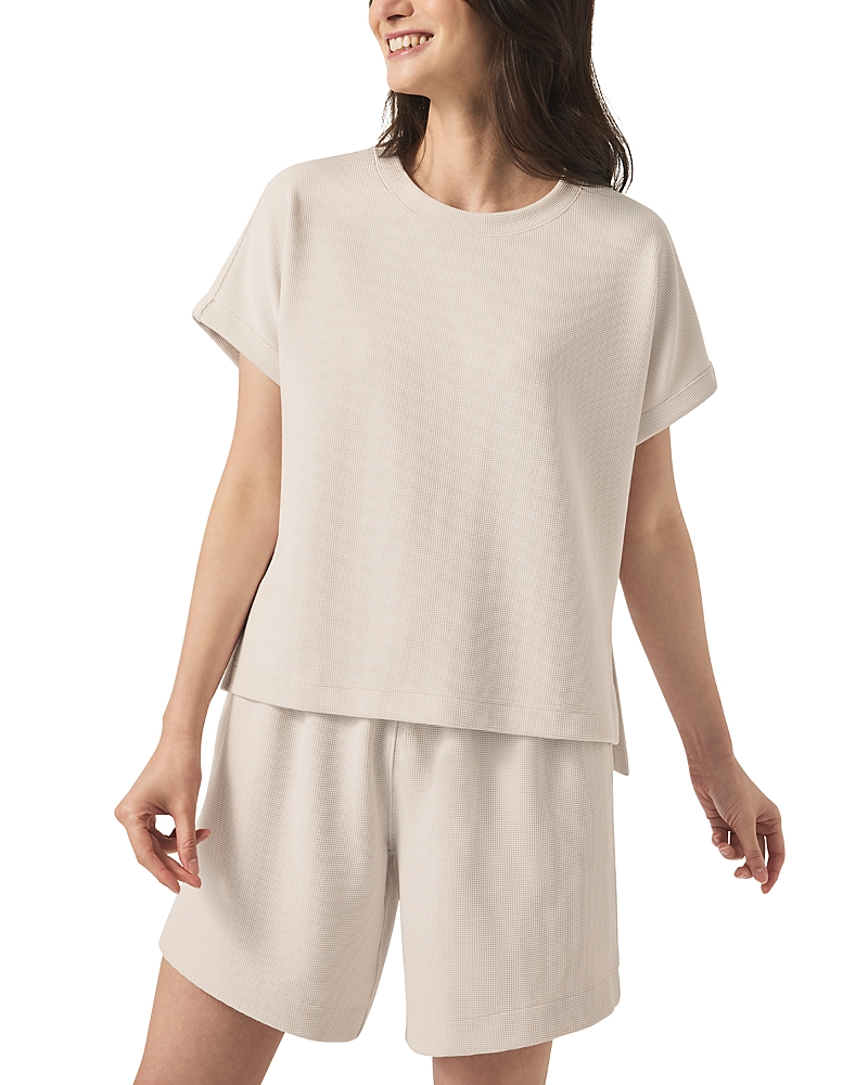 Splendid Waffle Stitch Sweatshirt In Moonstone