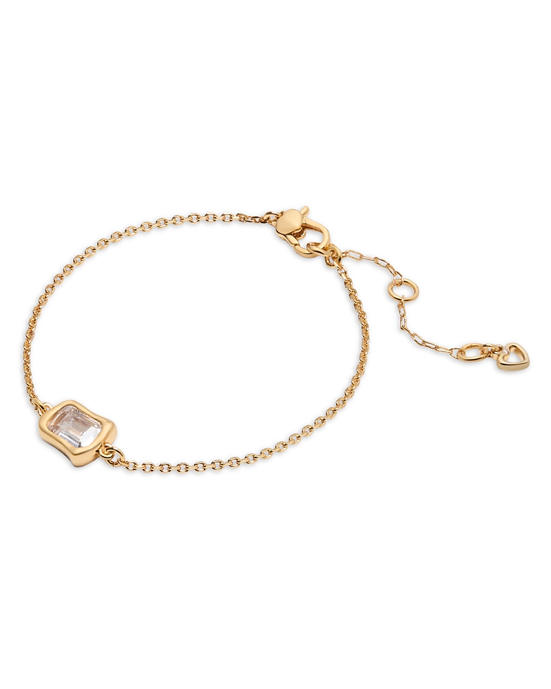 Kate Spade New York Molten Glass Solitaire Bracelet In Clear/gold