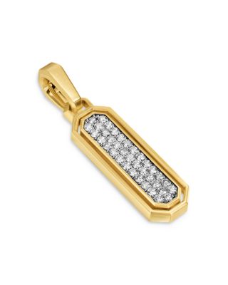 Men's Streamline Inlay Amulet in 18K Yellow Gold with Black Onyx and Diamonds, 30.7mm