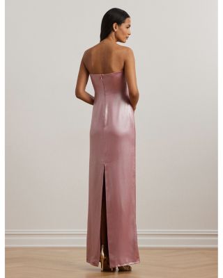 Foiled Charmeuse Strapless Gown