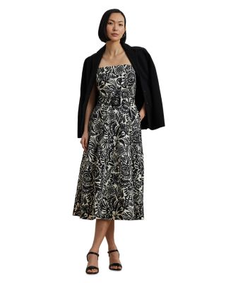 Ralph Lauren - Floral Belted Faille Cocktail Dress