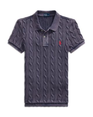 Cable Knit Polo Shirt