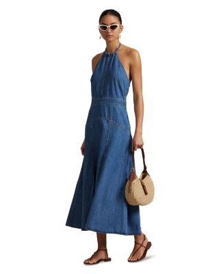 Lauren Ralph Lauren Denim Halter Dress