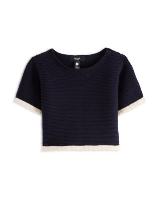Girls' Cropped Ruffled Top, Big Kid - Exclusive
