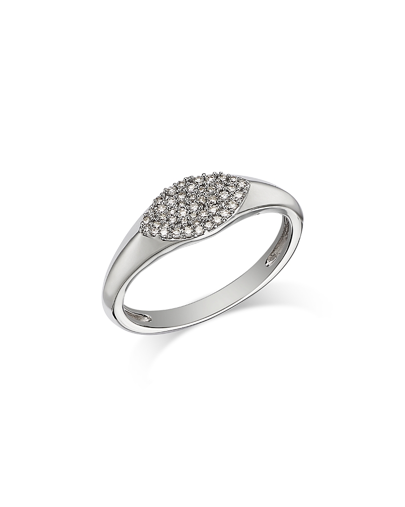 Bloomingdale's Fine Collection Diamond Pave Pinky Ring in 14K White Gold, 0.10 tcw