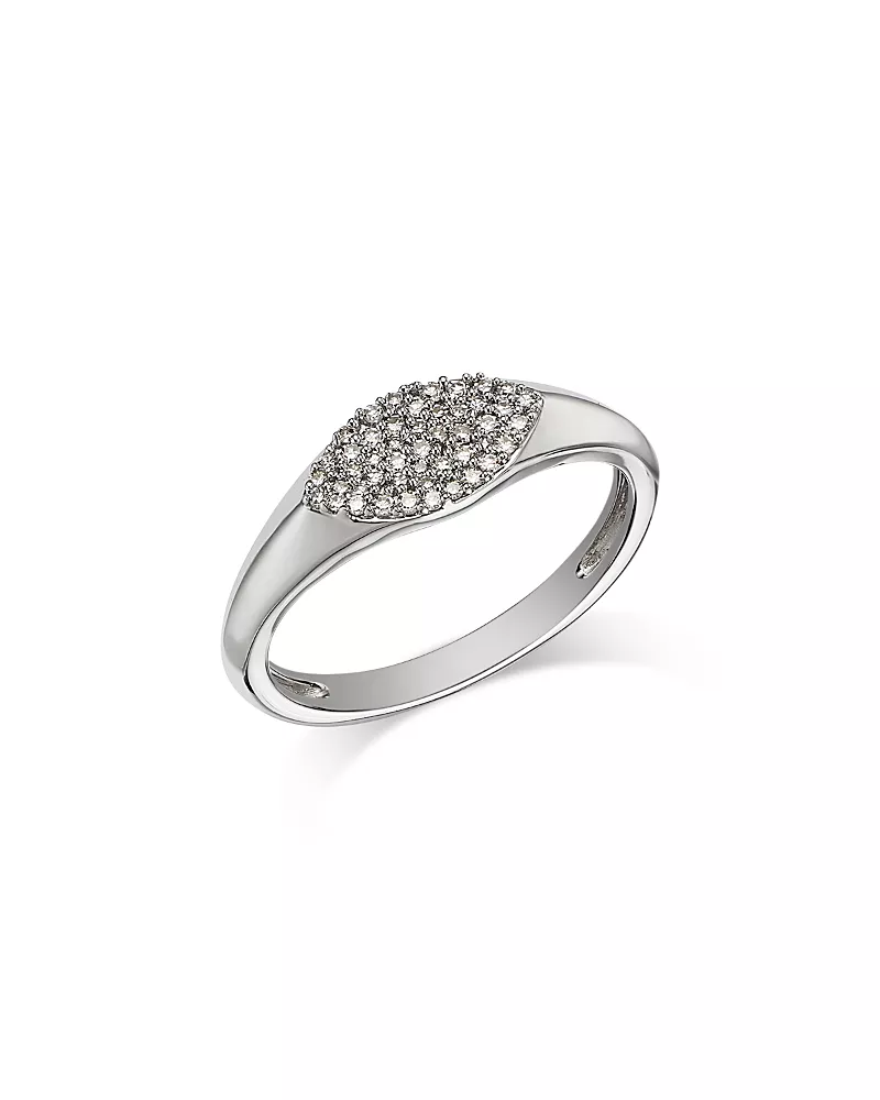 Bloomingdale's Fine Collection Diamond Pave Pinky Ring in 14K White Gold, 0.10 tcw