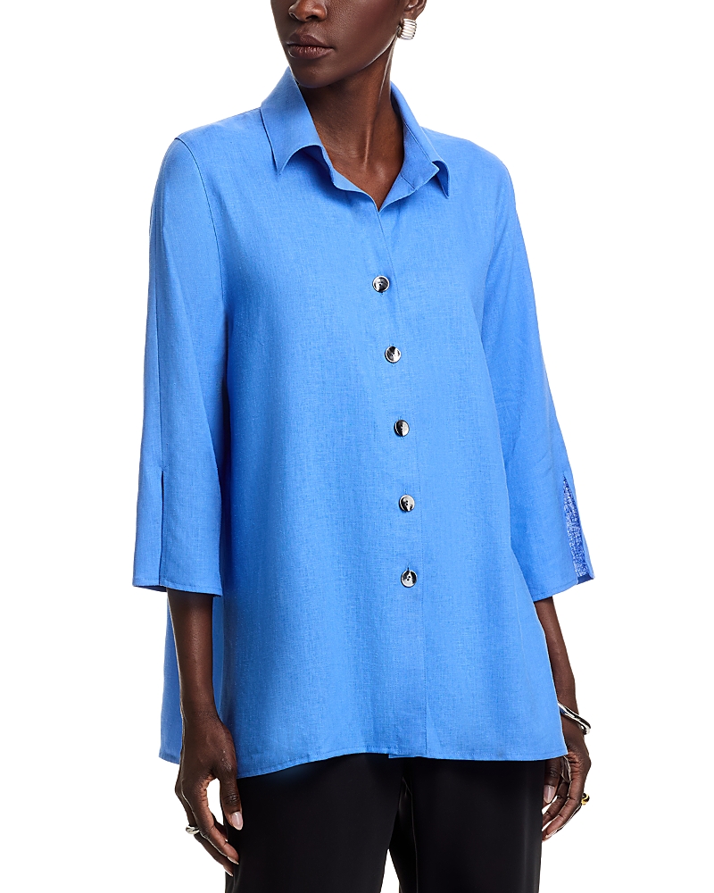 Caroline Rose Breezy Tunic Shirt In French Blue
