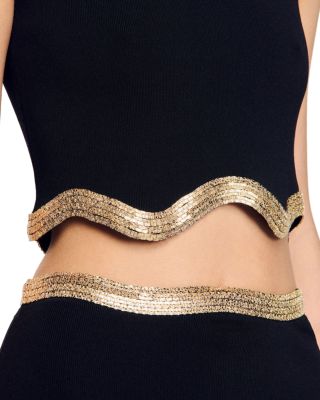 Cropped Jumper with Chain Detail