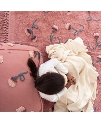 English Garden Ash Rose Pouf - 1'9" x 1'9" x 11"