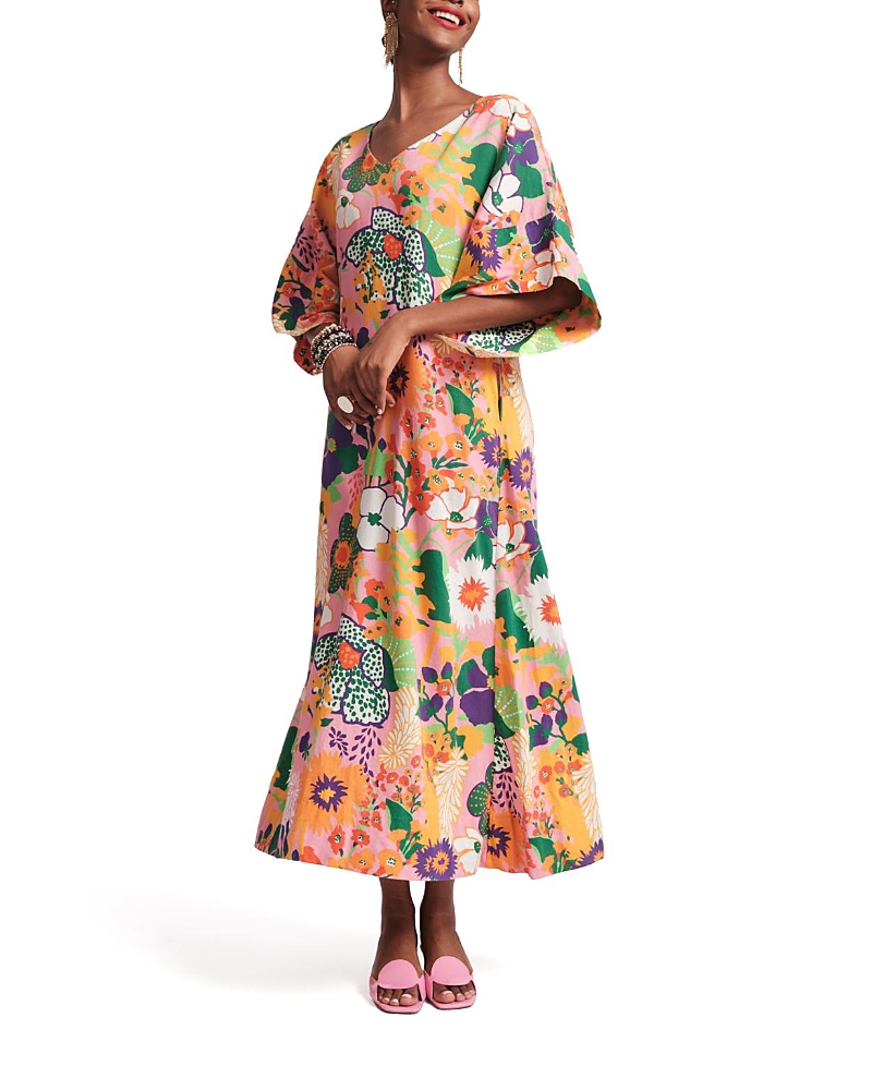 FRANCES VALENTINE FIN AND TONIC MAXI BOTANICAL BASH DRESS