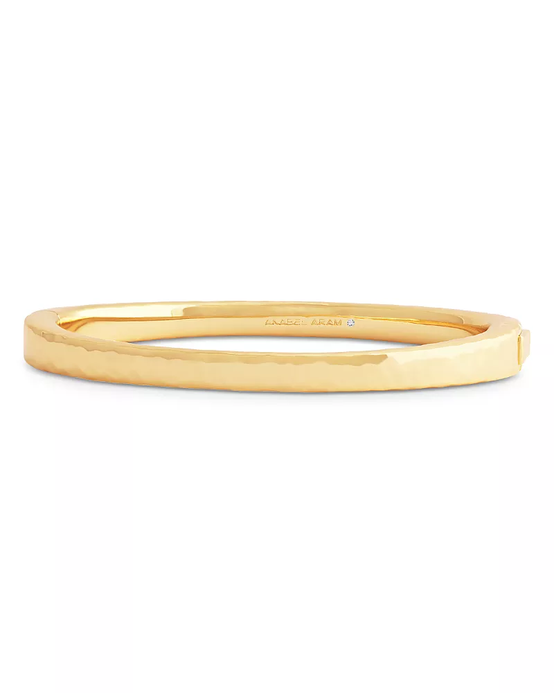 Anabel Aram Farrier Medium Hinged Bangle Bracelet in 18K Gold Plated