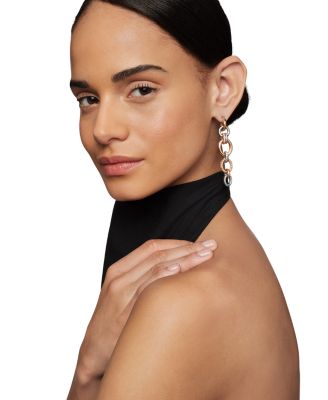 18K Rose Gold & Sterling Silver DY Mercer Cognac & White Diamond Pav&eacute; Circle Convertible Drop Earrings