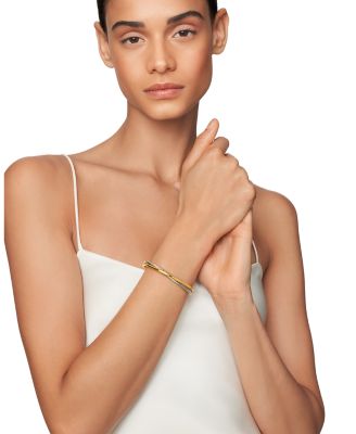 Crossover Two Row Cuff in Sterling Silver with 18K Yellow Gold, 5mm