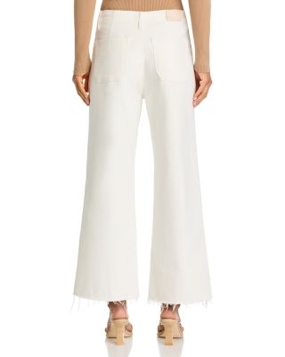 Anessa High Rise Wide Leg Ankle Jeans in Tonal Ecru