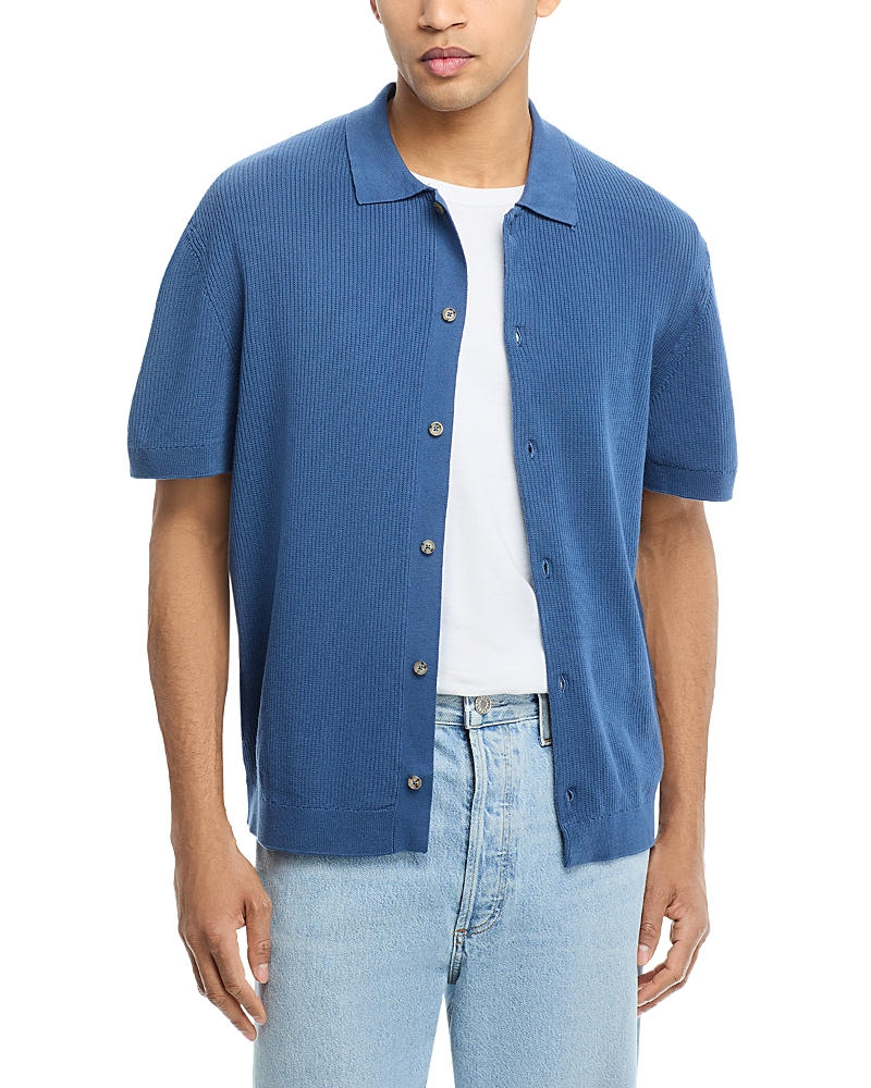 Shop Hugo Boss Buno Button Polo In Medium Blue