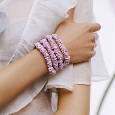 Pure Silk Back to Basics Skinny Scrunchies in Wildflower, Set of 4