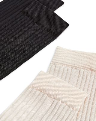 Silky Rib Crew Socks, Pack of 2