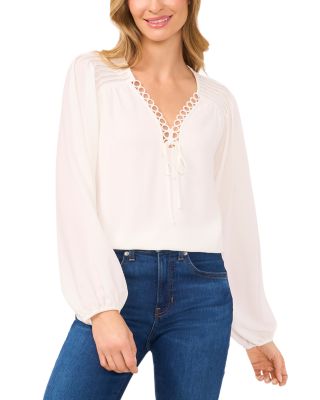 CeCe - Pintuck Blouson Sleeve Blouse