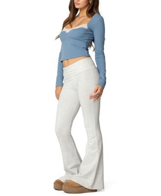 Morgyn Lace Trim Ribbed Top