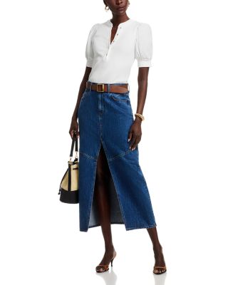 Single Thread Puff Sleeve Henley Top | Bloomingdale's