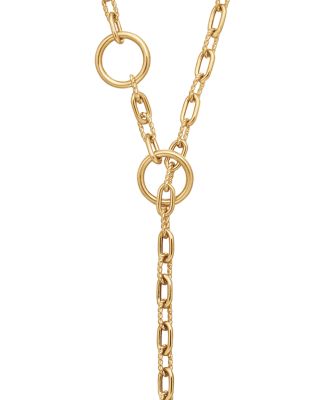 18K Yellow Gold DY Madison&reg; Three Ring Chain Necklace, 17"