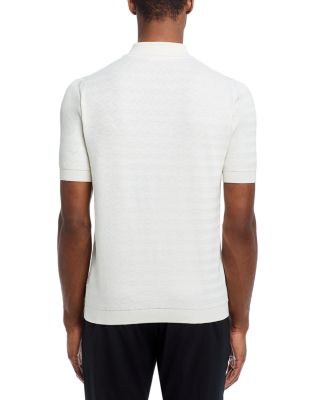 Chevron Stitch Quarter Zip Polo Sweater