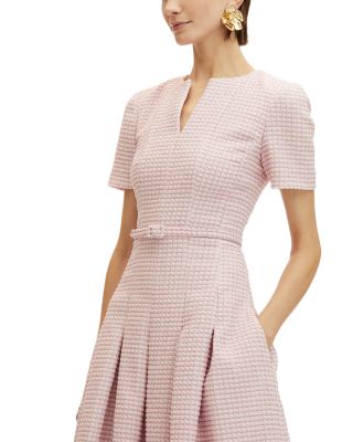 Lurex Belted Tweed Dress