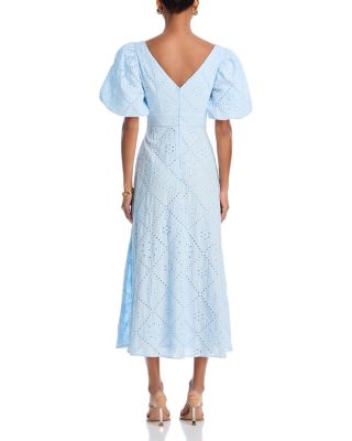 Puff Sleeve Eyelet Dress - Exclusive 