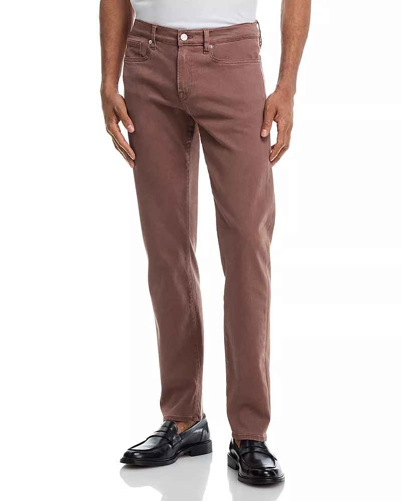 Frame L'Homme Slim Brushed Twill Pants in Mauve