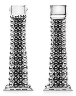 Stainless Steel & Black Ceramic Smart Caviar Watch Band for Apple Watch&reg;