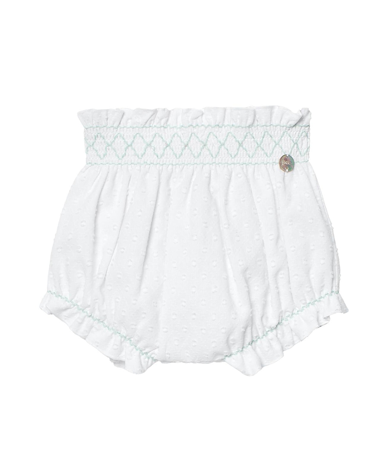Paz Rodriguez Girls' Eido Bloomers - Baby In White/water Green