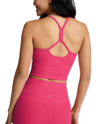 Spacedye Slim Racerback Cropped Tank in Vivid Pink