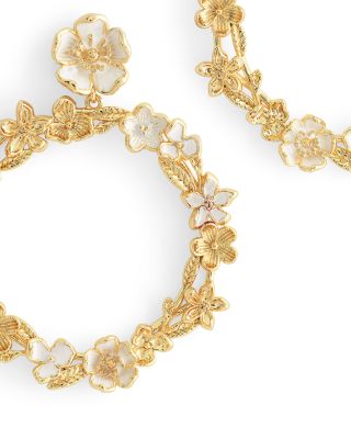 Bloom Gathered Drop Hoop Earrings in 18K Gold Plated - Exclusive