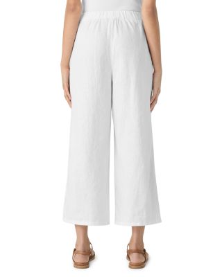 Linen Cropped Wide Leg Pants