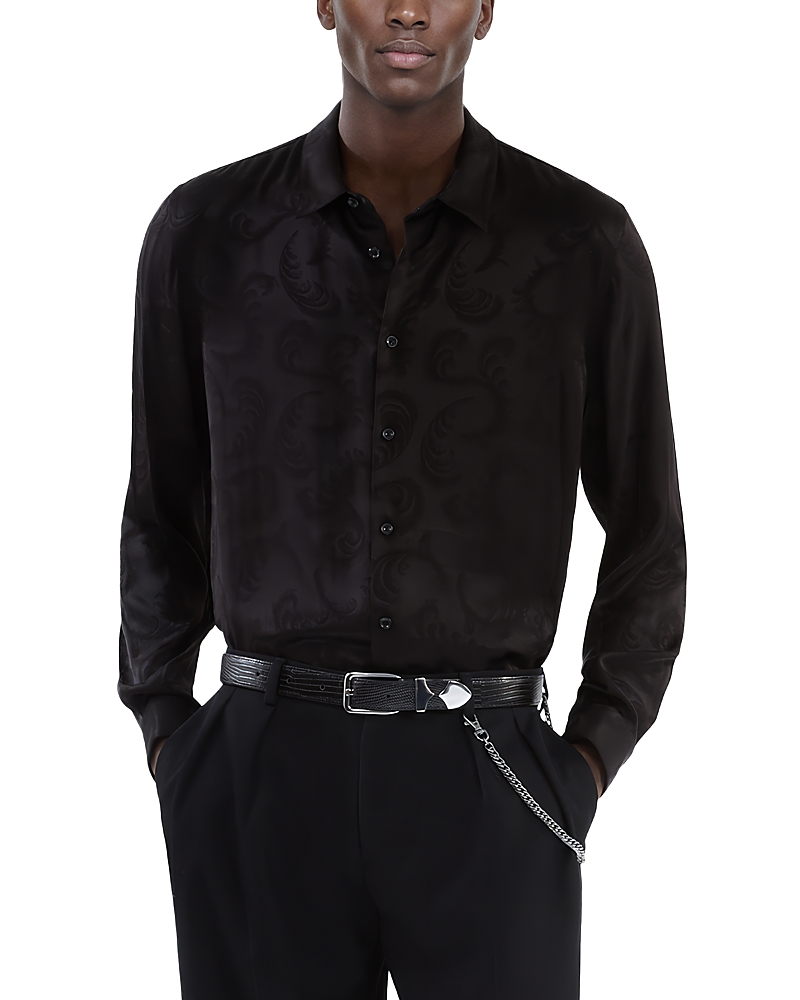 The Kooples Flocked Long Sleeve Button Front Shirt