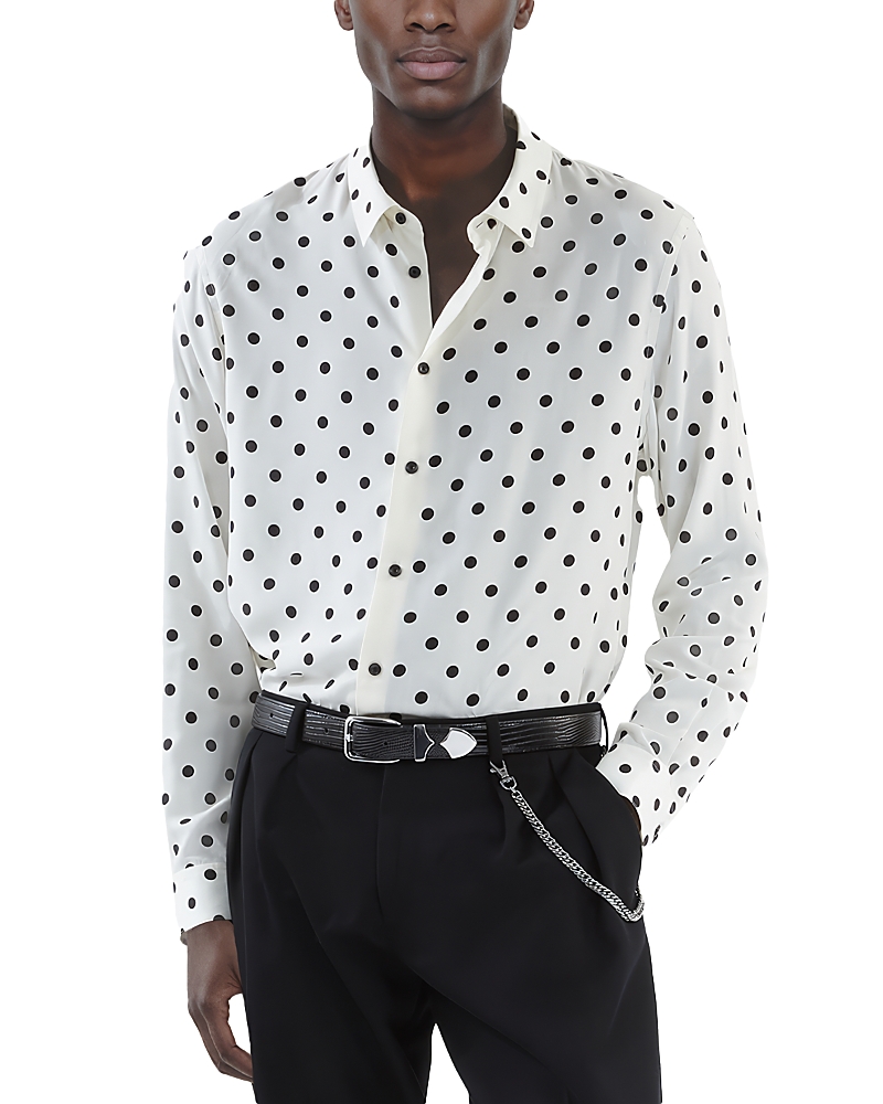 The Kooples Printed Long Sleeve Button Front Shirt