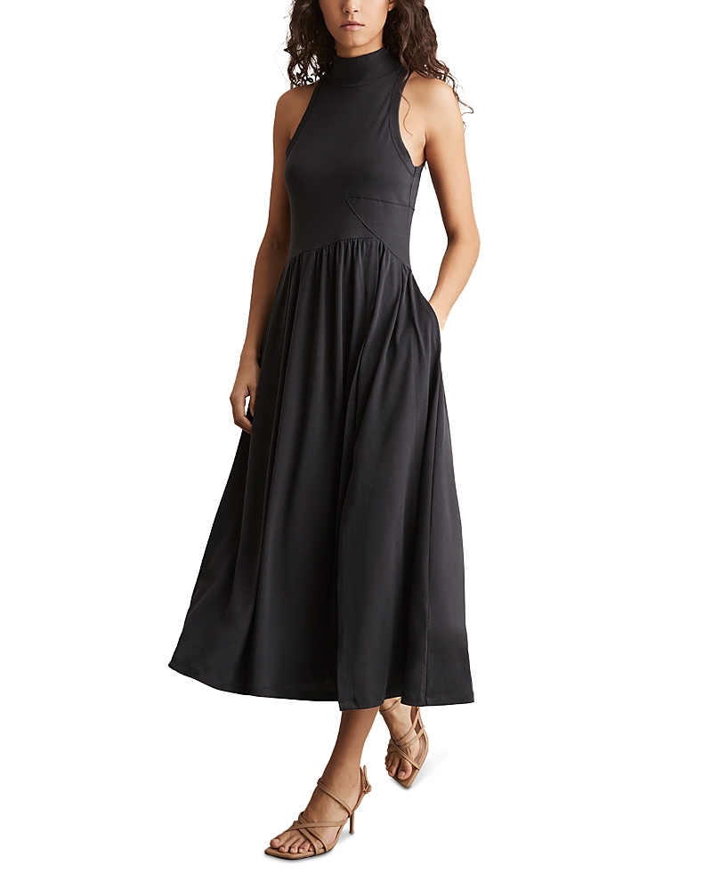 Reiss Blake Sleeveless Jersey Dress In Navy