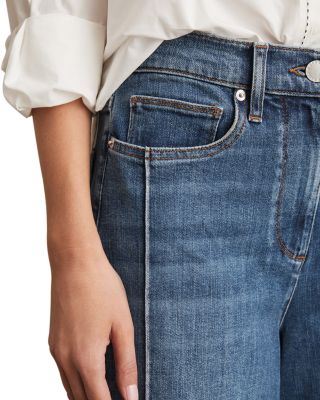 Petite Heather Mid Rise Wide Leg Jeans 